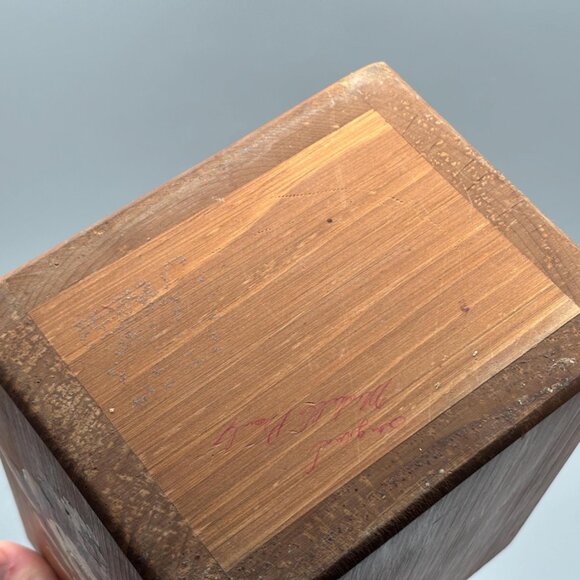 Vintage Hand Painted Wood Canister Pair With Floral Panels | Storage Containers - Picture 7 of 12